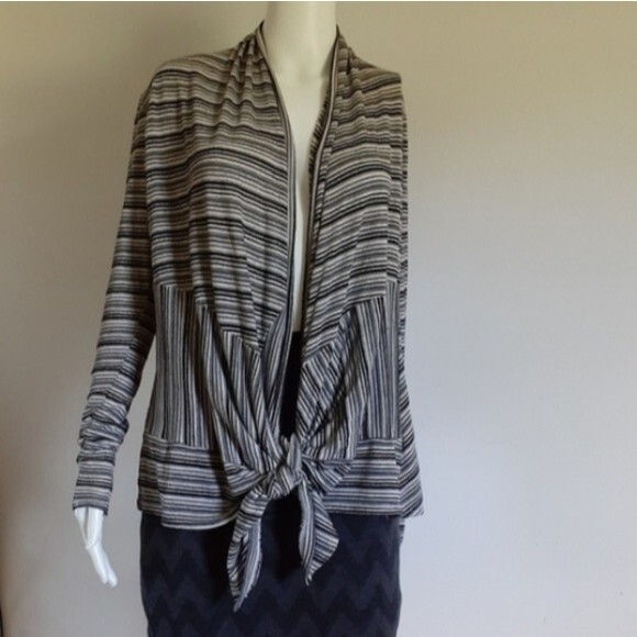 bordeaux los angeles open cardigan top s shirt casual tie wrap knot knit sweater - Picture 3 of 7